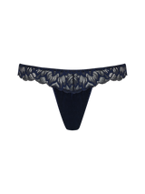 Coco De Mer Azzurra Skirted Thong in Sapphire