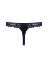 Coco De Mer Azzurra Skirted Thong in Sapphire