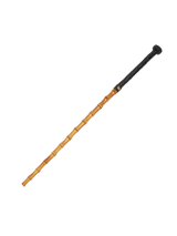 Cane with black leather handle and bamboo wood