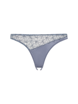 Coco de Mer Esme Open knicker in powder blue silk and geometric floral embroidery.