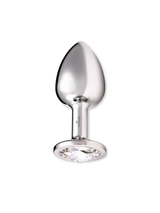 Julian Snelling Large Silver Stainless Steel Butt Plug with Crystal