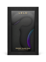 Lelo Enigma triple stimulation vibrator with clitoral suction and stimulation for the A-Spot and the G-Spot, shown in a luxury box