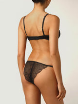 Athena Black Lace Balcony Bra & Brazilian Knicker