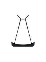 Hera Black Leaver's Lace Quarter Cup Bra with floral detailing up to the neckline and fully adjustable straps