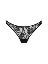 Hera Black Leaver's Lace Skirted Thong with intricate flower detailing