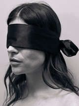Julia Restoin Models Black Silk Blindfold