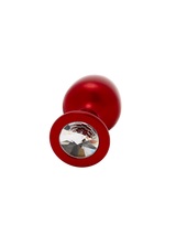 Julian Snelling Small Red Aluminium Butt Plug with Clear Stone