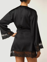 Seraphine Black Silk Robe
