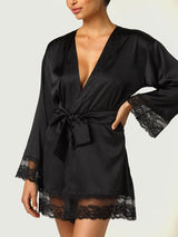 Seraphine Black Silk Robe