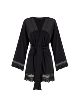 Seraphine Black Silk Robe