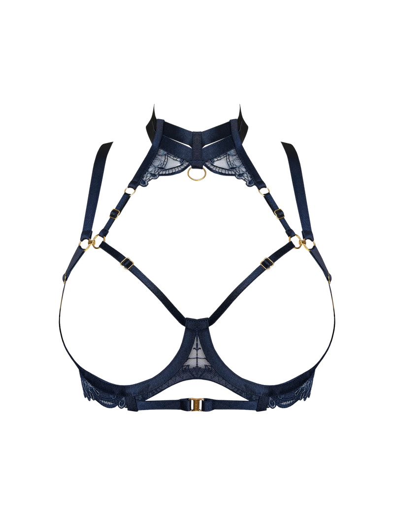 Bordelle Mari Ouvert Wire Bra Navy