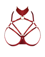 Bordelle signature burnt red ouvert wired bra with gold hardware