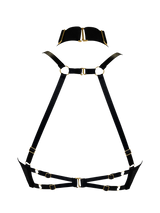 Bordelle Signature Ouvert Wired Bra in Black with 24K Gold hardware