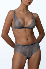 Coco de Mer Athena Silver High Apex Triangle Bra