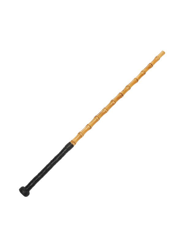 Cane with black leather handle and bamboo wood 