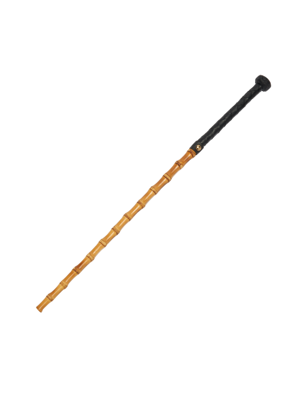 Coco de Mer's natural bamboo cane with black leather handle