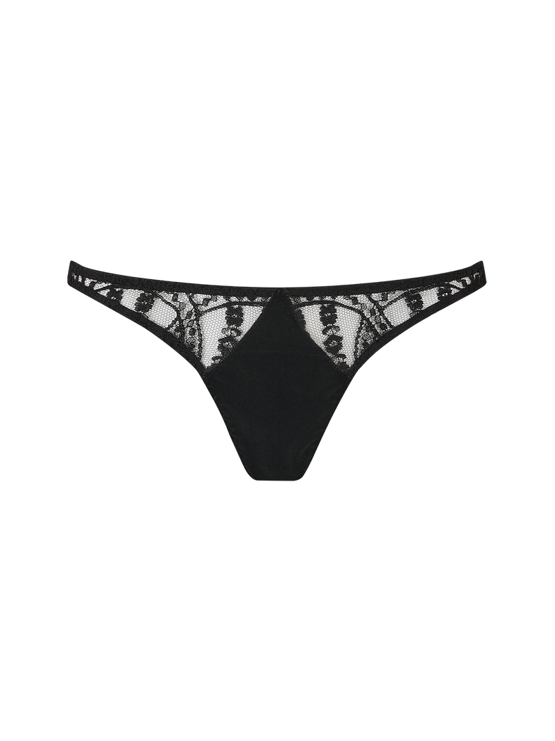 Coco de Mer Kiana Spanking Knicker, featuring a high-cut design with graphic floral Leaver's Lace and luxurious velvet