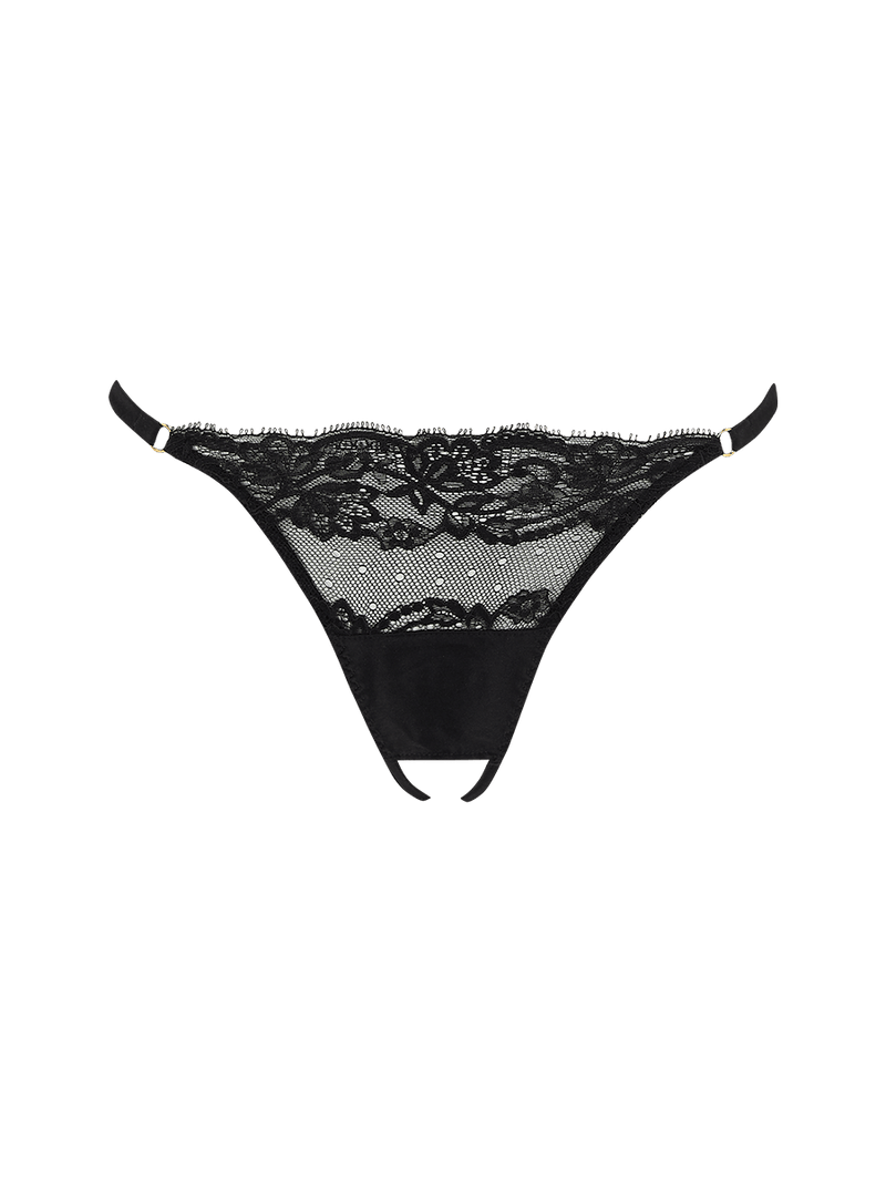 Coco de Mer Seraphine Open Knicker - Black Friday
