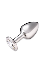 Julian Snelling Large Silver Stainless Steel Butt Plug with Crystal
