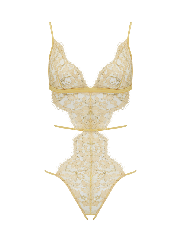 Coco de Mer Fiorella Playsuit in Gold