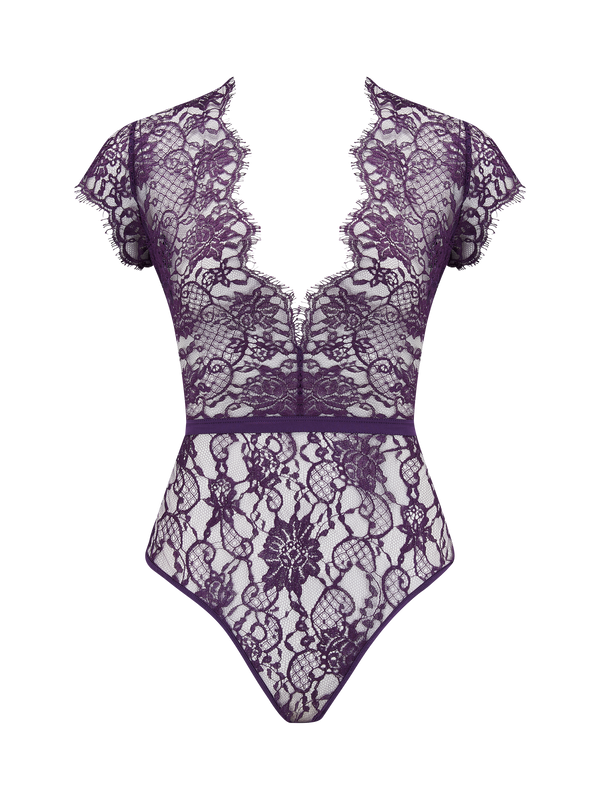 Coco de Mer Hera Bodysuit in Violet