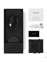 Lelo Tiani 3 couples c-shaped vibrator in classic black and gold, displayed in luxury packaging 