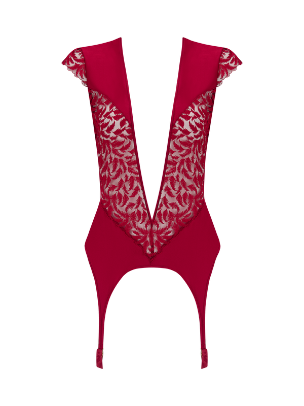 Coco de Mer Ravenna Suspender Top in Ruby