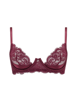 Coco de Mer silk lace Seraphine Plunge Bra in Ruby