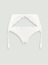 Coco de Mer Athena in Ivory Open Suspender Knicker