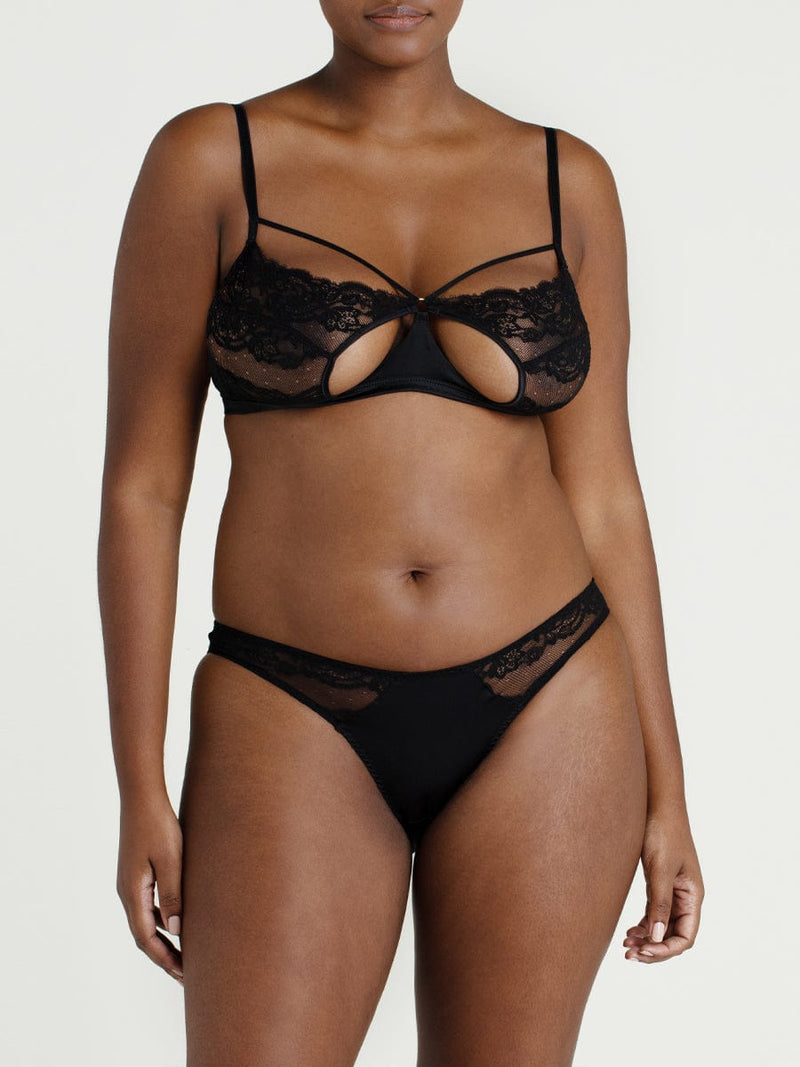 Seraphine Black Lace Soft Cup Bra & Spanking Knicker