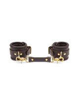 Coco de Mer Brown Leather Wrist Cuffs S/M