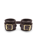 Coco de Mer Brown Leather Wrist Cuffs