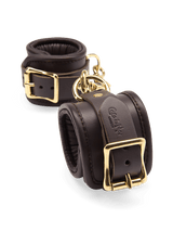 Coco de Mer Brown Leather Wrist Cuffs