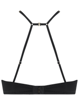 Athena Black Lace Quarter Cup Bra from the back to show adjustable straps