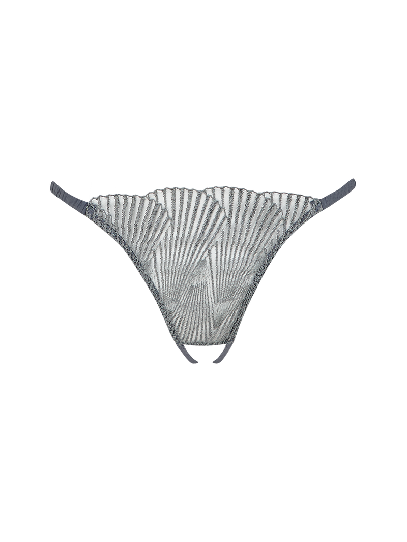 Coco de Mer Athena Silver Open Thong
