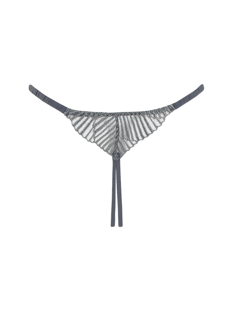 Coco de Mer Athena Silver Open Thong