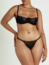 Athena Black Balcony Bra & Brazilian Knicker