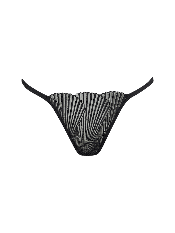 Athena Black Brazilian Knicker in Bespoke embroidery 