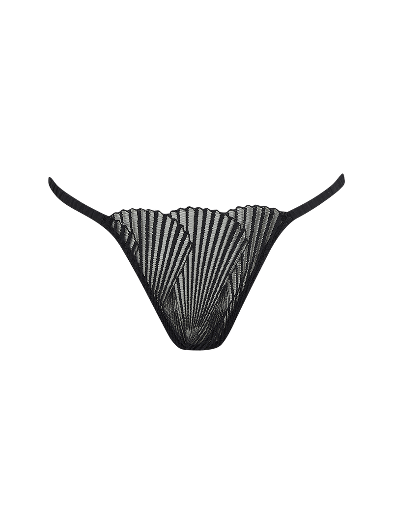Athena Black Brazilian Knicker in Bespoke embroidery 