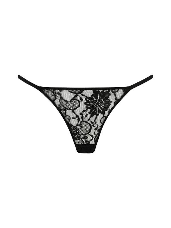 Hera Black French Leaver's Lace Brazilian Knicker