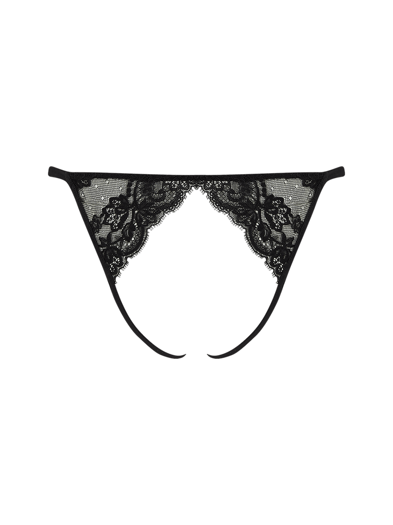 Seraphine Black Lace Open Knicker