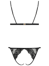 Seraphine Black Lace Playsuit from the back to show adjustable straps