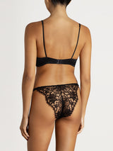 Hera Black Lace High Neck Bra & Brazilian Knicker