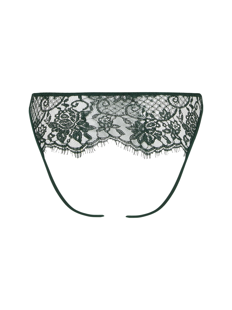 Coco de Mer Hera Deep Green Open Knicker