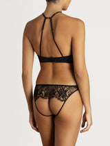 Hera Black Lace Quarter Cup Bra & Open Knicker