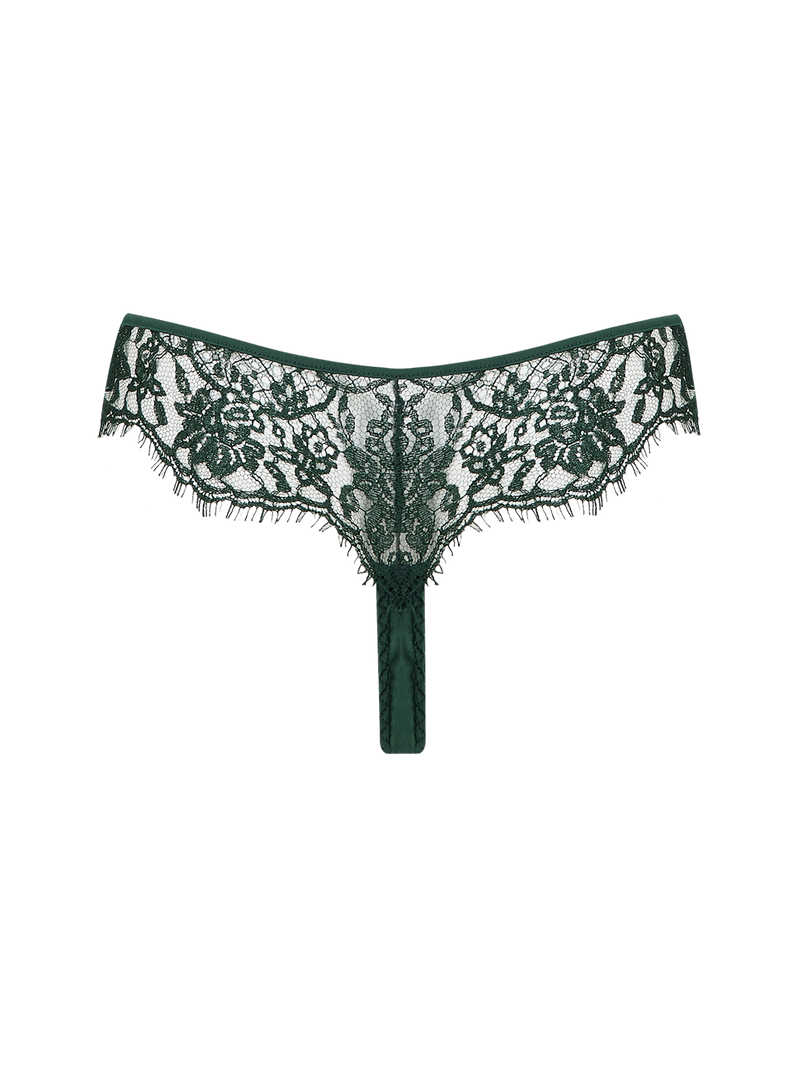 Coco de Mer Hera Deep Green Skirted Thong