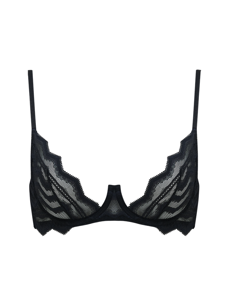 Muse by Coco de Mer Margot Black Plunge Bra