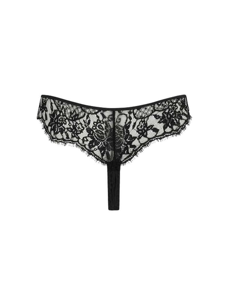 Hera Black Lace Skirted Thong