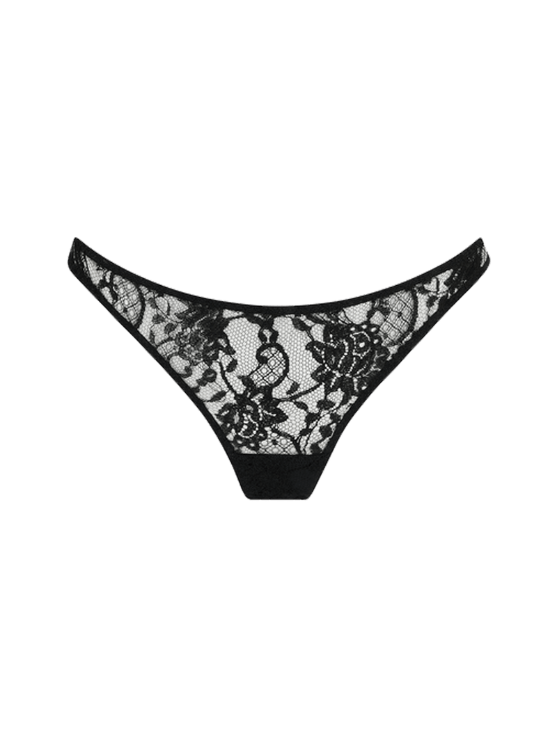 Hera Black Lace Skirted Thong