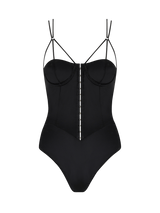 Sylph Black Silk Wired Bodysuit